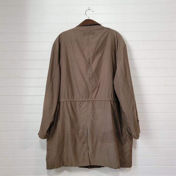 Polo University Ralph Lauren Wool Blend Leather Collar Trench Chore Coat Large - Picture 2 of 10